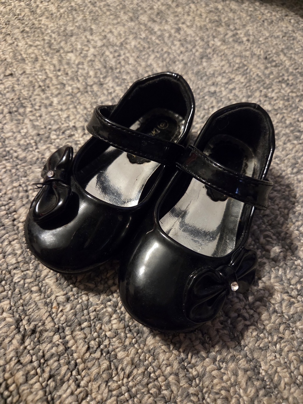 Toddler Girls Black Dress Shoes 6c